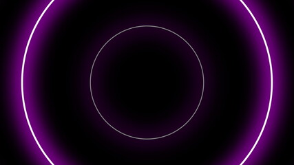 Neon purple circles on a black background. Increase in scale.