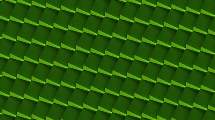 Green Cube Background Wall. 3D illustration. 3D CG.High resolution.