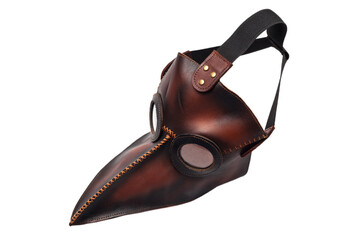 Plague doctor masquerade mask isolated on white background. Antique medical mask.