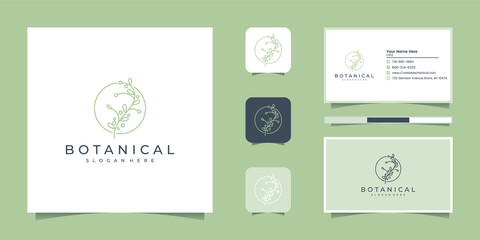 Elegant botanical line art, symbol for beauty, health, and nature logo design