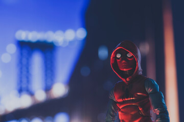 Obraz premium NEW YORK USA - AUGUST 2 2020: Scene with Marvel comic superhero Spiderman Far From Home - Hasbro Marvel Legends figure