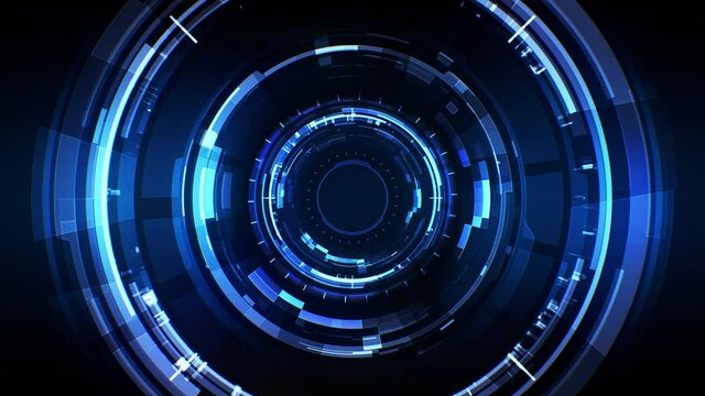 Sci-fi round hud element for technology background. Abstract futuristic texture for cyber concept design. Seamless loop.