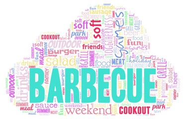 Fototapeta premium Barbecue word cloud isolated on a white background