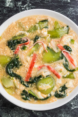 チンゲン菜とカニカマの玉子あん