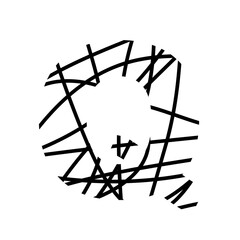 Letter Q - bird nest mottled font - isolated, vector