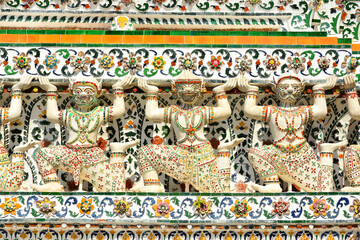 Wat Arun god figures in Bangkok, Thailand