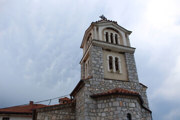 Fototapeta na wymiar Lake Ohrid Monastery on a mountain
