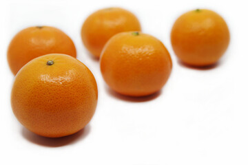 Tangerine or Mandarin. Mandarin isolated on white background.	