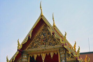 Fototapeta premium Wat Pho roof art details in Bangkok, Thailand