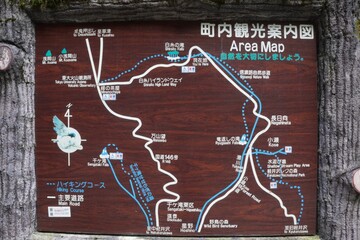 Japanese map on wood