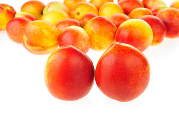 Peach on a white background