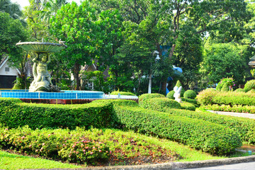 Water fountain at Dusit Zoo in Khao Din Park, Bangkok, Thailand