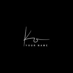 Signature Logo K and O, KO Initial letter. Handwriting calligraphic signature logo template design.