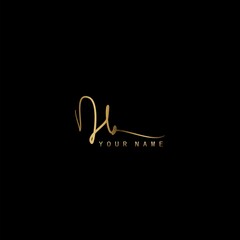 Golden Signature Logo D and B, DB Initial letter logo sign. Handwriting calligraphic signature logo template design.