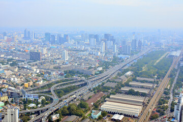 Fototapeta na wymiar Overview of Bangkok City in Bangkok, Thailand