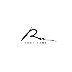 Signature Logo R and M, RM Initial letter logo sign.