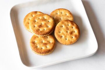 Peanut Butter Filled Crackers on a Plate