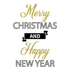 Merry Christmas - Creative typography lettering for Holiday Gift card isolated on white background EPS Vector 