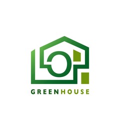 Green House O Letter Logo Line Template Design for Building Real Estate Business Identity Logo Icon.
