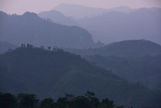 Misty Mountain Layers at Sentul, Bogor, Indonesia