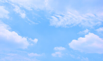 Bright Blue sky with white cloud. Beautiful sky background and wallpaper. Clear day and good weather in the morning.  