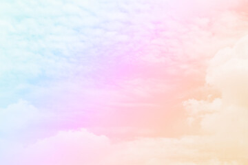 Cloud and sky with a pastel colored background and wallpaper, abstract sky background in sweet color.