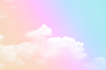 Plakat Cloud and sky with a pastel colored background and wallpaper, abstract sky background in sweet color.