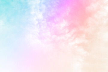 Fototapeta na wymiar Cloud and sky with a pastel colored background and wallpaper, abstract sky background in sweet color. 