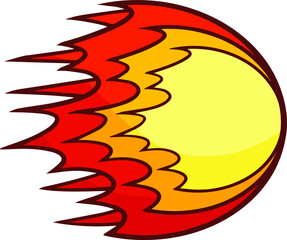 Funny and cool simple red small fireball