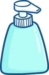 Funny and cute simple blue hand sanitizer or soap packaging