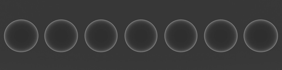 Set glossy spheres on black background 