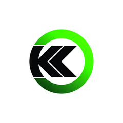 Letter KK circle simple logo design vector