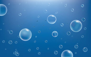 Water bubbles vector illustration. under water background