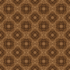 Simple flower motifs on Central Java batik design with soft brown color design.