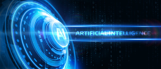 AI Learning and Artificial Intelligence Concept. Business, modern technology, internet and networking concept.