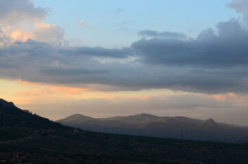 sunset in the mountains