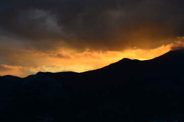sunset in the mountains