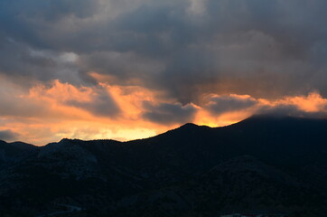 sunset in the mountains