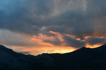 sunset in the mountains