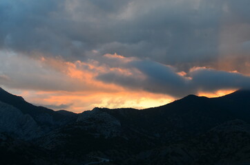 sunset in the mountains