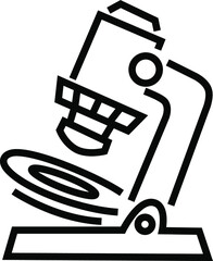 Microscope line icon. Stroke pictogram. Vector illustration isolated on a white background. Vector Illustration