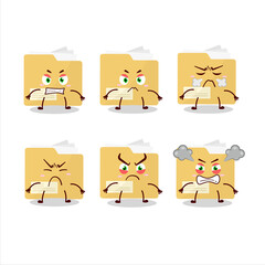 Fototapeta premium File folder cartoon character with various angry expressions