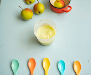 Apple porridge , baby food, baby nutrition 