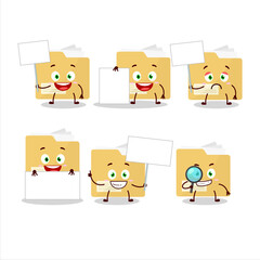 File folder cartoon character bring information board