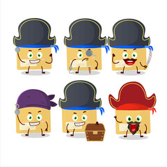 Cartoon character of file folder with various pirates emoticons