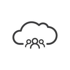 Cloud computing vector icon.