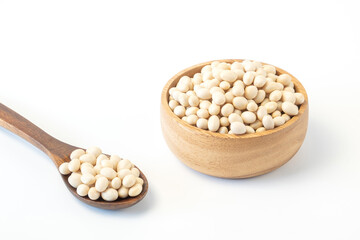 Whole grains seeds isolated on white background. Healthy diet raw ingredients.