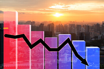 Recession and crisis concept with decline chart