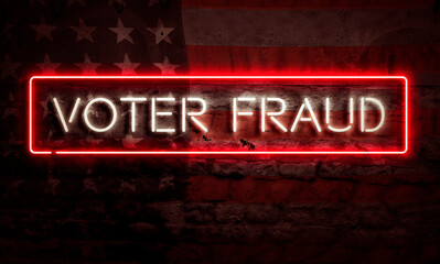 Voter Fraud Sign American Primary Presidential Election Democracy Concept USA