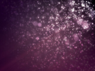 Many mini purple glitter light effect falling on dark purple background